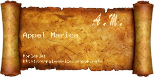 Appel Marica névjegykártya